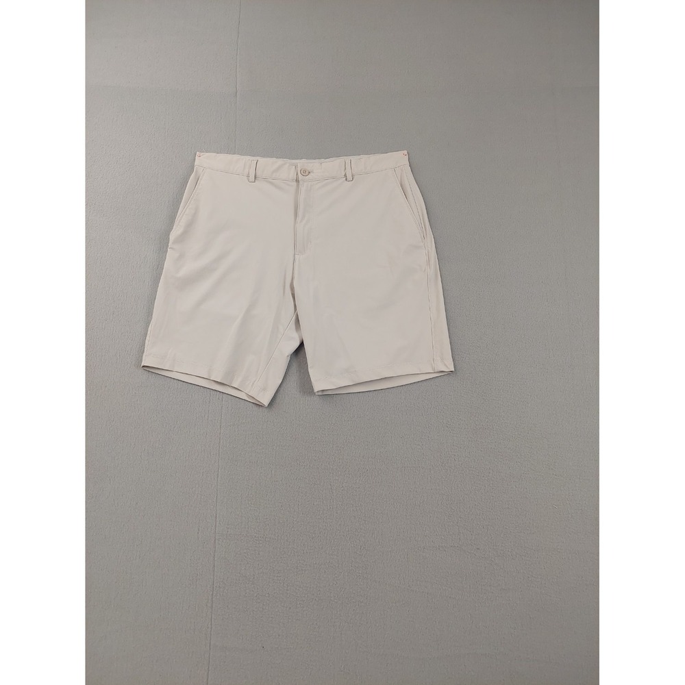 Grey‎ Norman Men Chino Golf Shorts 36 White Zip Button Slash Pockets Logo Active